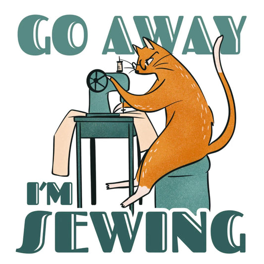 Cat Quilting Sewing Vinyl Decal Sticker Go Away I'm Sewing Quilt Lover Gift Laptop Sewing Machine Water Bottle Decal