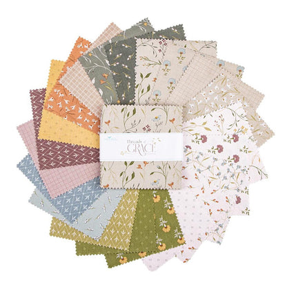 Threads of Grace Charm Pack Bundle 42 Squares Modern Earthy Collection by Kassidy Grace for Riley Blake Pre Cut Bundle