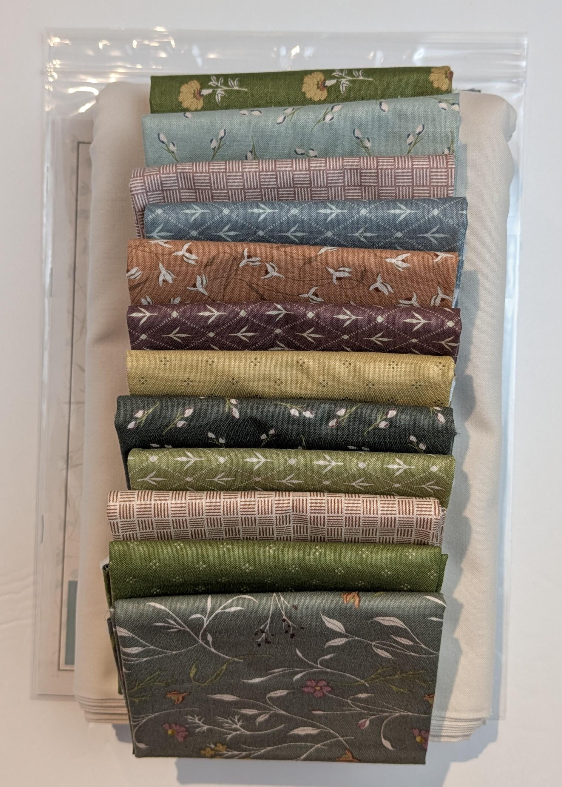 Rows of Bows Quilt Kit - 12 Fat Quarters and Fabric by Designer Kassidy Grace Pattern Included Threads of Grace Collection Heather Colors