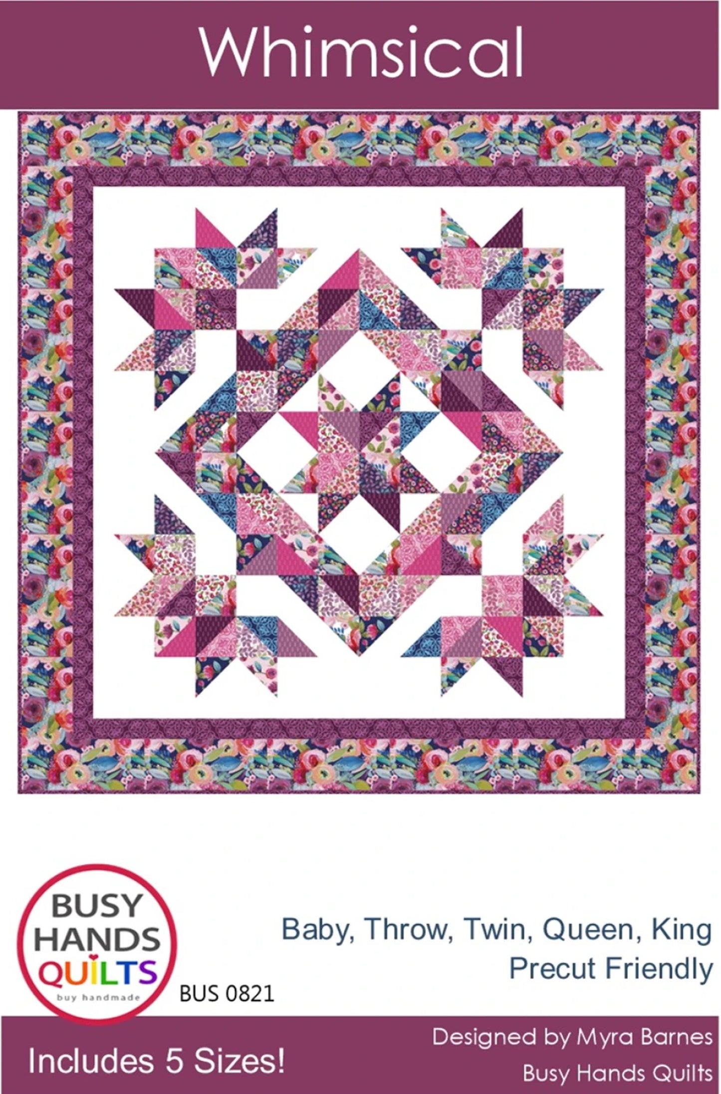Whimsical Paper Quilt Pattern Many Sizes Included Quick Large Project for Gift Use Pre Cuts by Busy Hands Quilts