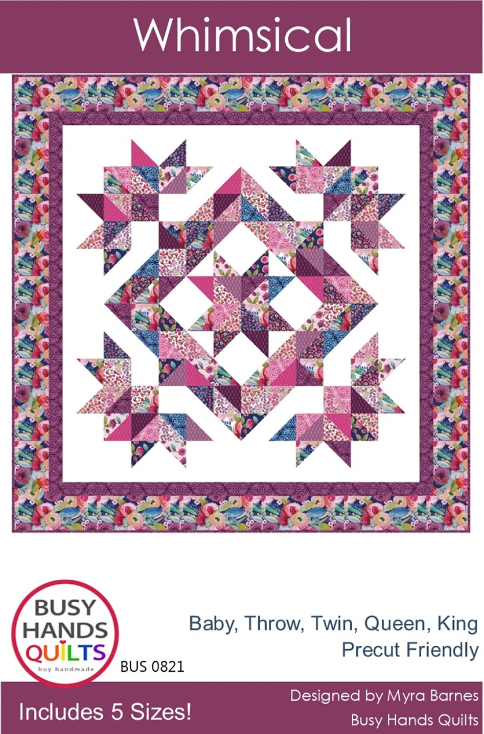 Whimsical Paper Quilt Pattern Many Sizes Included Quick Large Project for Gift Use Pre Cuts by Busy Hands Quilts