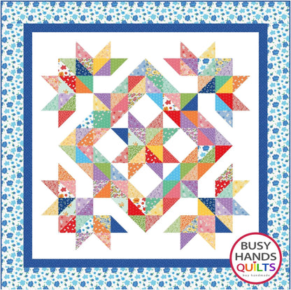 Whimsical Paper Quilt Pattern Many Sizes Included Quick Large Project for Gift Use Pre Cuts by Busy Hands Quilts