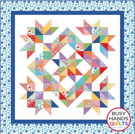 Whimsical Paper Quilt Pattern Many Sizes Included Quick Large Project for Gift Use Pre Cuts by Busy Hands Quilts