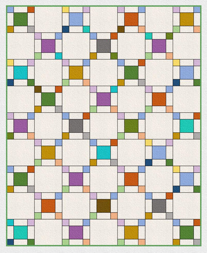 Irish Charm Quilt Kit Pre Cut Kit with Charm Squares and a Paper Pattern Easy Beginner Project Traditional Quilt