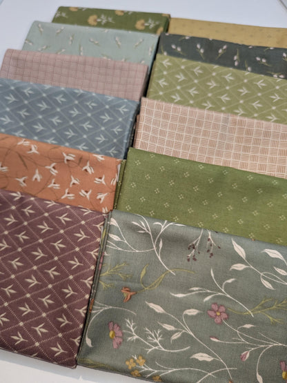 Rows of Bows Quilt Kit - 12 Fat Quarters and Fabric by Designer Kassidy Grace Pattern Included Threads of Grace Collection Heather Colors