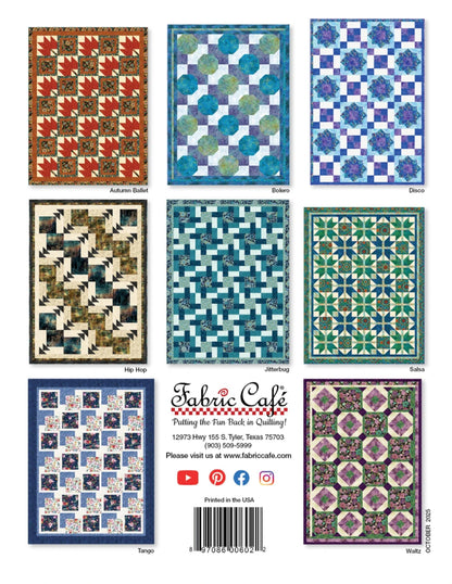 Step it up 5 Yard Quilts 8 Quilt Patterns by Donna Robinson and Fran Morgan of Fabric Cafe' Five Fabrics Lap Queen King Inspired by Dance