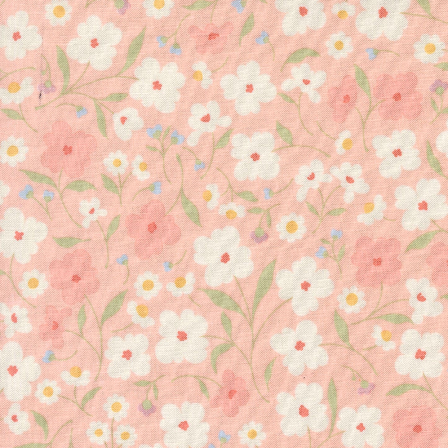 Cottage Charm Fabric Soft Coral Pink Floral by My Sew Quilty Life for Moda Yardage priced Per 18" (Half Yard)