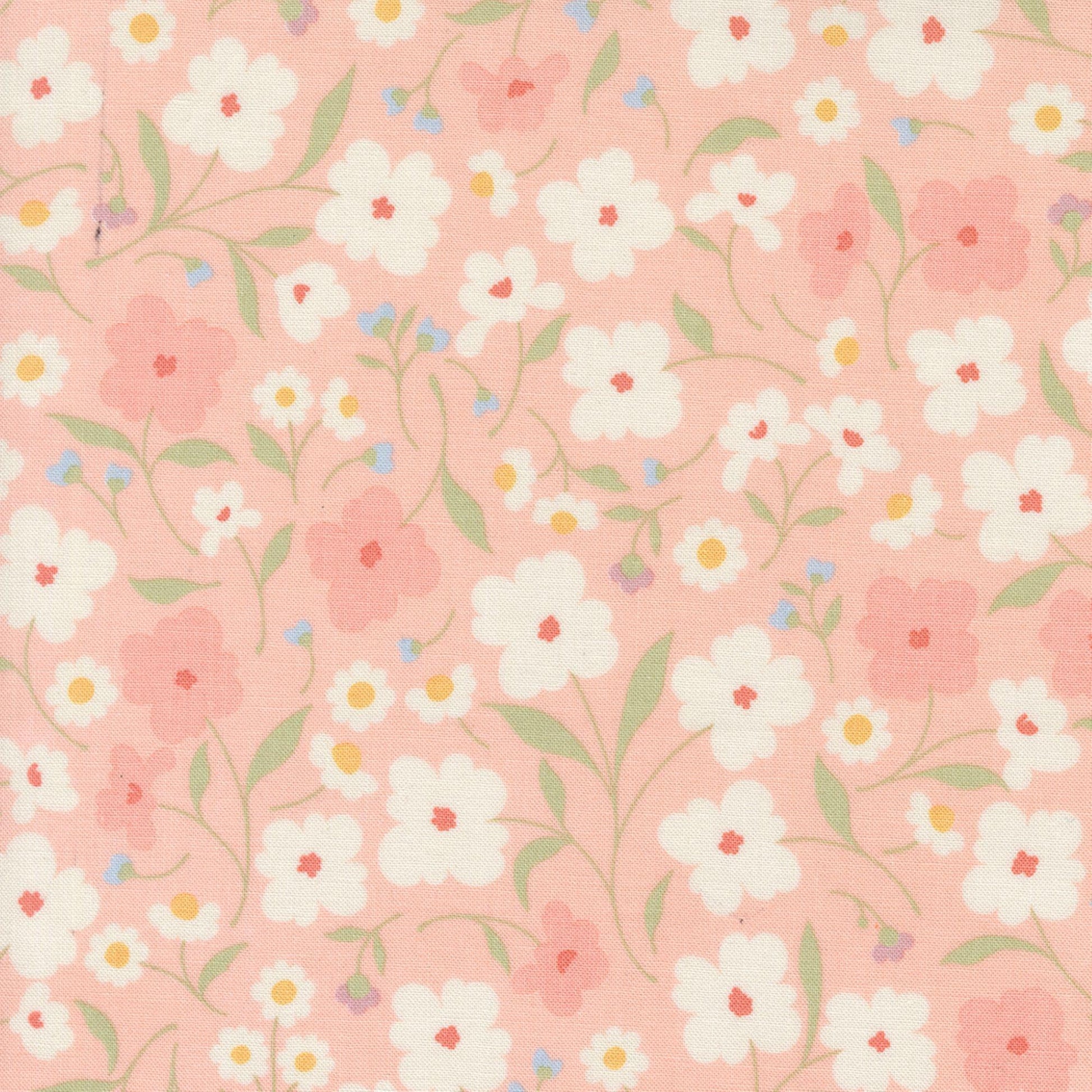 Cottage Charm Fabric Soft Coral Pink Floral by My Sew Quilty Life for Moda Yardage priced Per 18" (Half Yard)