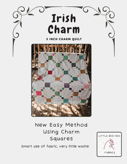 Irish Charm Quilt Kit Pre Cut Kit with Charm Squares and a Paper Pattern Easy Beginner Project Traditional Quilt