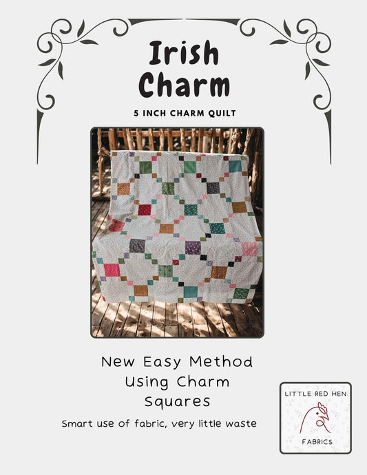 Irish Charm Quilt Kit Pre Cut Kit with Charm Squares and a Paper Pattern Easy Beginner Project Traditional Quilt