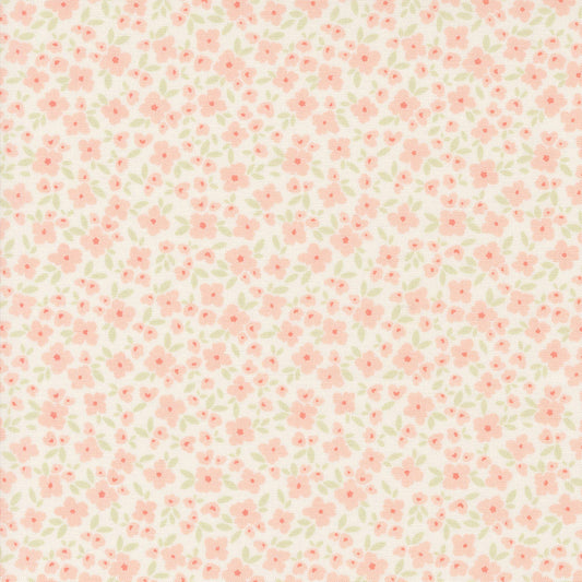 Cottage Charm Fabric Soft Coral Pink Floral by My Sew Quilty Life for Moda Yardage priced Per 18" (Half Yard)