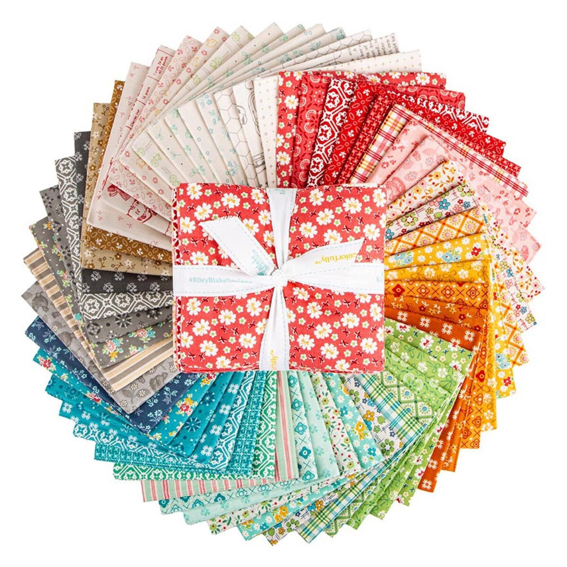 Farmers Daughter Collection Fat Quarter Bundle 54 Fat Quarters by Lori Holt for Riley Blake Quilting Cottons Vintage Floral Prints