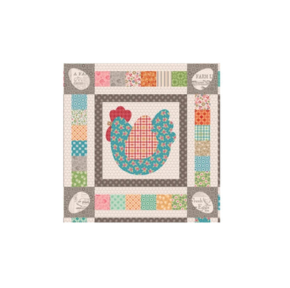 The Hen House Quilt Kit by Lori Holt in a Red Barn Keepsake Box Hens and Eggs Quilt