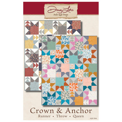 Crown & Anchor Quilt Pattern by Doug Leko Runner Throw or Queen Size Big Easy Blocks Antler Quilt Design