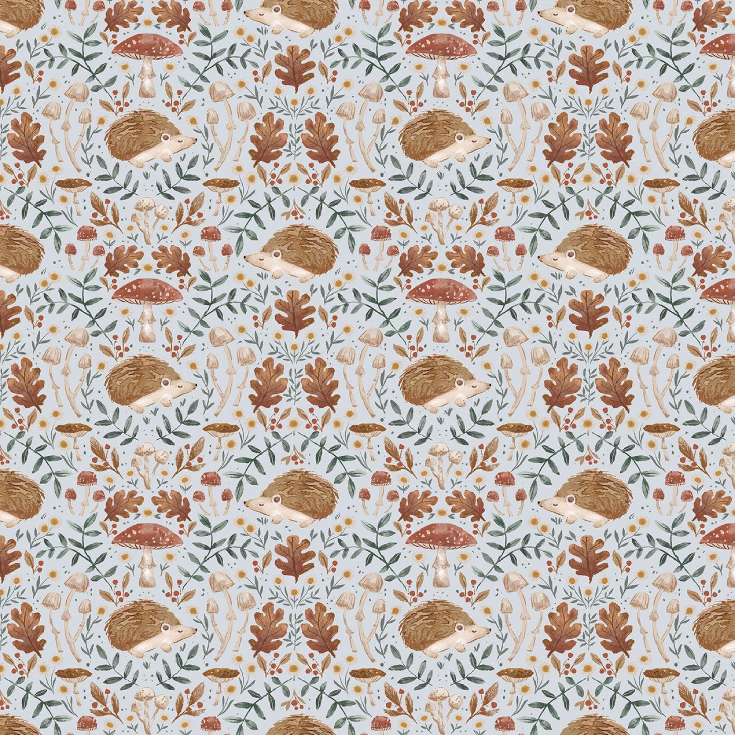 Willow 3 Fat Quarter Bundle - Forest Hedgehog and Bunny Fabrics Woodland Cool Colors