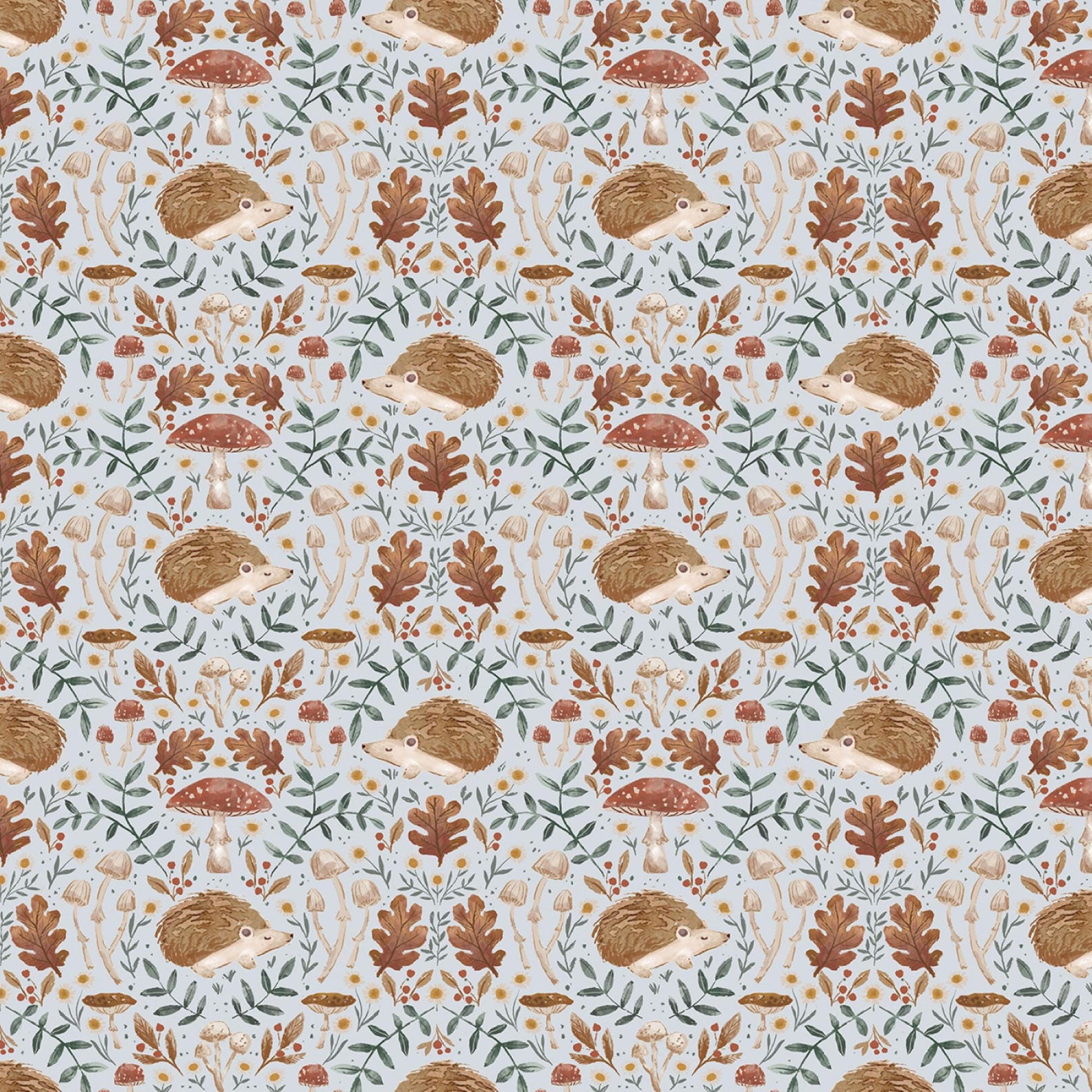 Willow 3 Fat Quarter Bundle - Forest Hedgehog and Bunny Fabrics Woodland Cool Colors