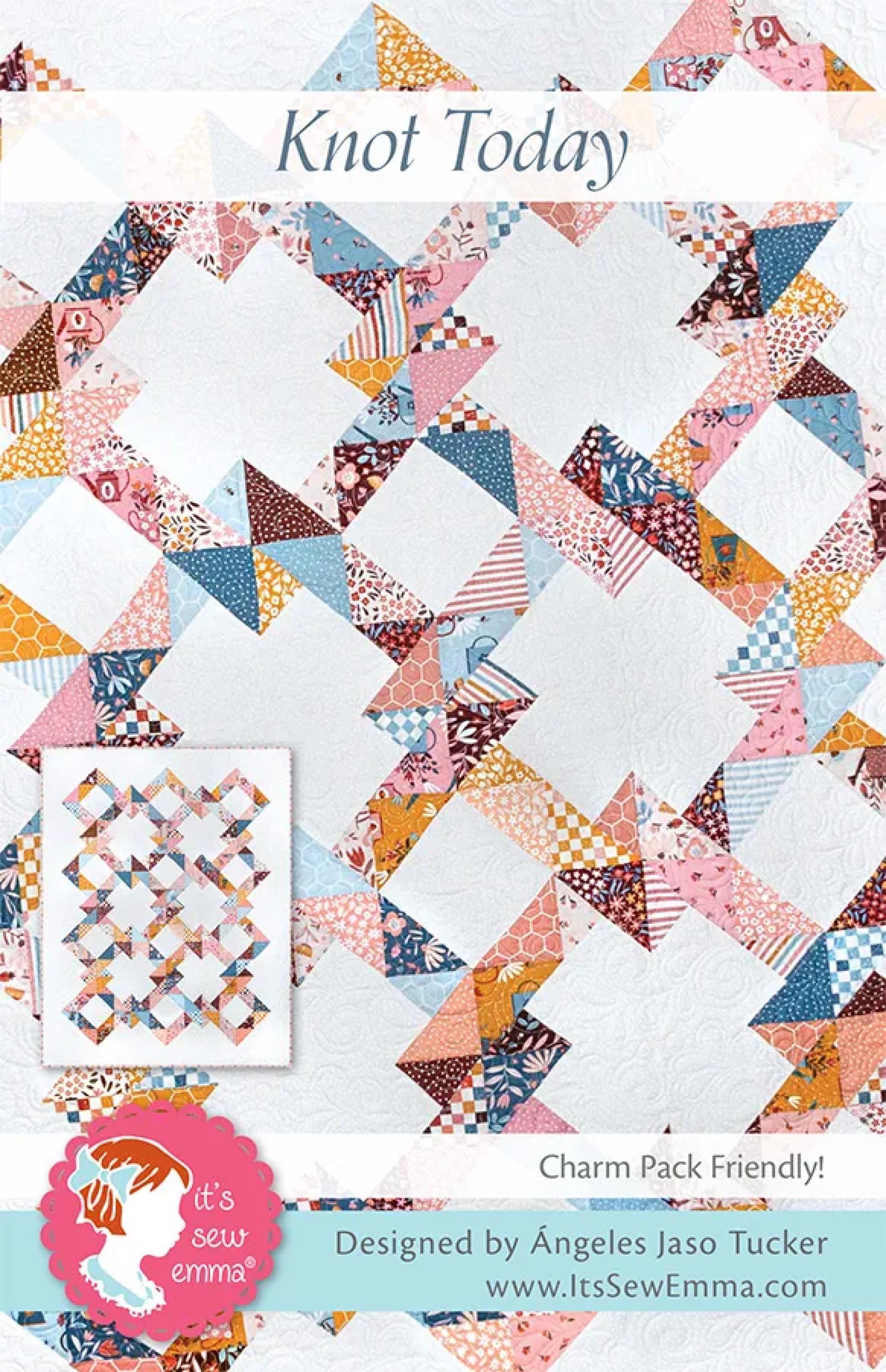 Knot Today Quilt Kit Happy Daze by Chloe's Closet for Moda Lap Size Fabric for Top and Binding also Pattern.