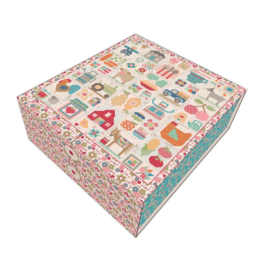 Farm Fresh Sew Along Quilt Kit by Lori Holt in a Unique Keepsake Box Farm Sampler Quilt