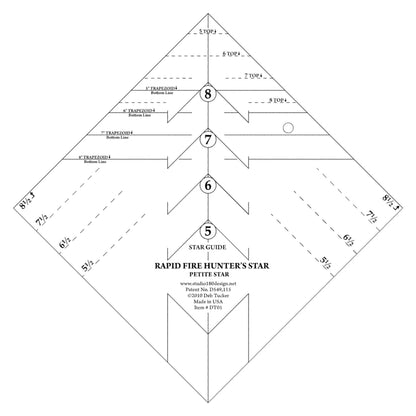 Hunters Star Petite Quilting Ruler: Rapid Fire Hunters Star Studio 180 Designs USA, Pattern Included Deb Tucker
