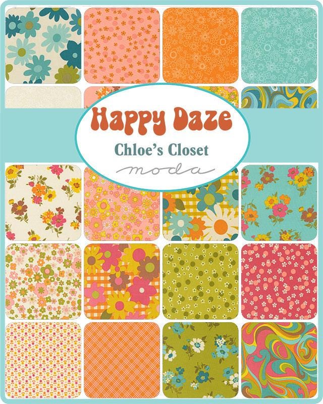 Knot Today Quilt Kit Happy Daze by Chloe's Closet for Moda Lap Size Fabric for Top and Binding also Pattern.