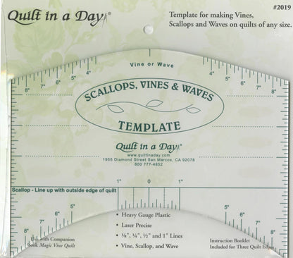 Scalloped Border Cutter Scallops, Vines and Waves Template by Quilt in a Day, Instructions Included Eleanor Burns Draw Vines for Applique'