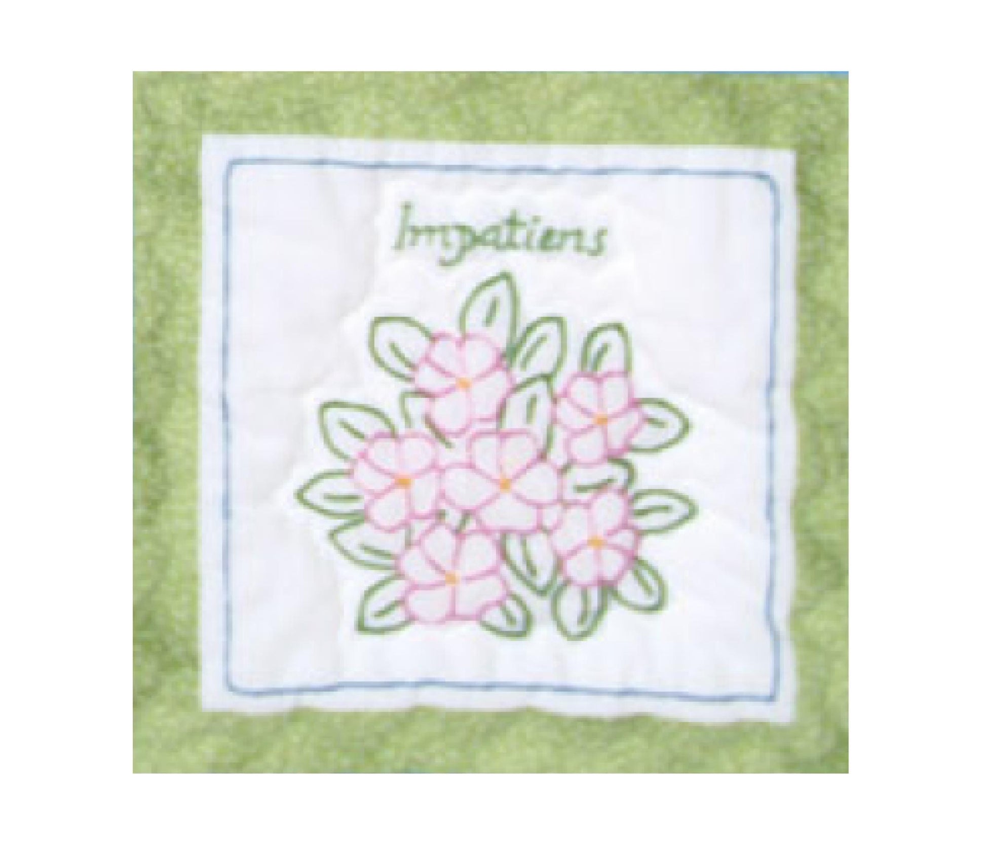 Flowers Themed Pre-Printed Embroidery Quilt Blocks Old Fashioned Flowers - Jack Dempsey - 12 - 9" Quilt Blocks #737-535