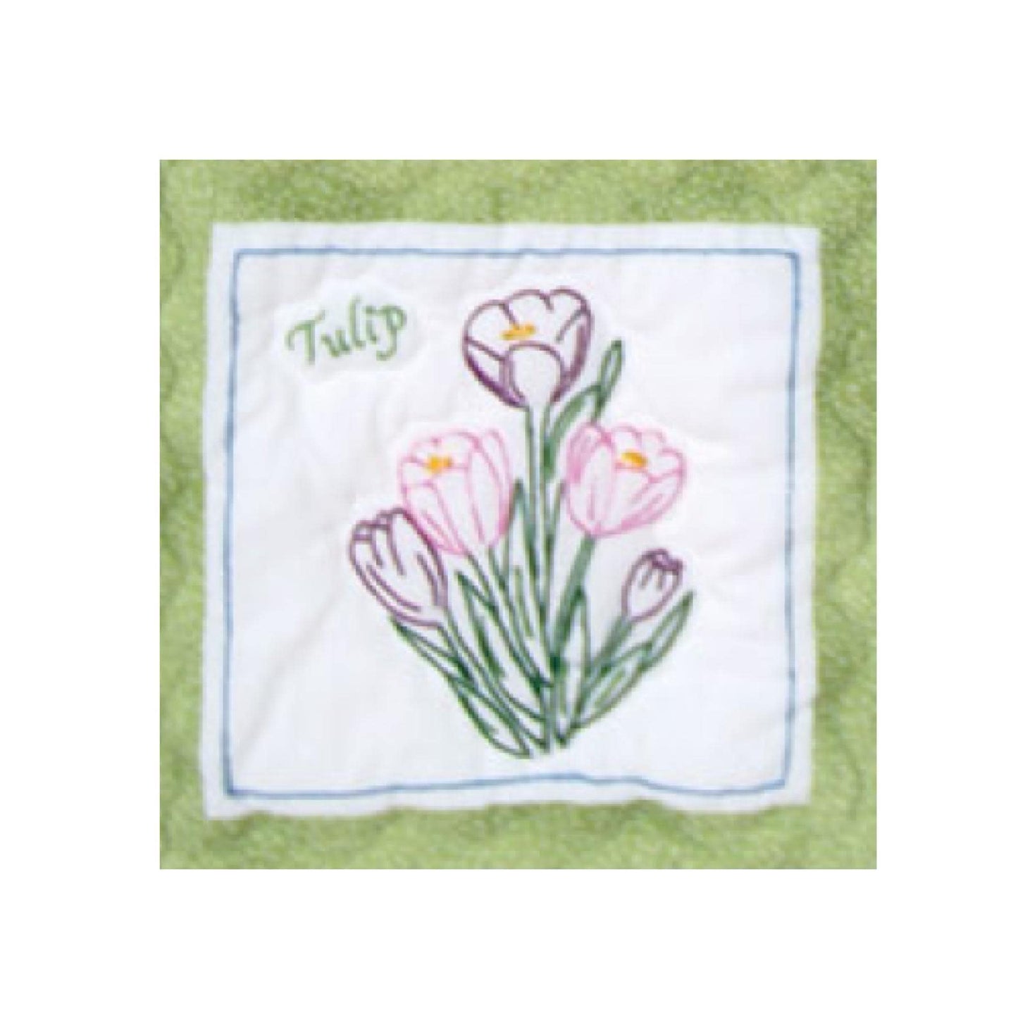 Flowers Themed Pre-Printed Embroidery Quilt Blocks Old Fashioned Flowers - Jack Dempsey - 12 - 9" Quilt Blocks #737-535
