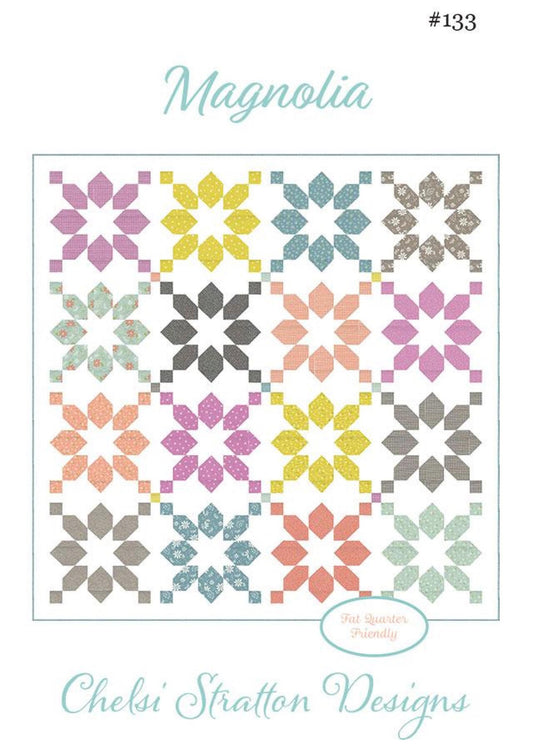 Magnolia Quilt Pattern Row Quilt by Chelsi Stratton of Chelsi Stratton Designs Flower Quilt Pattern