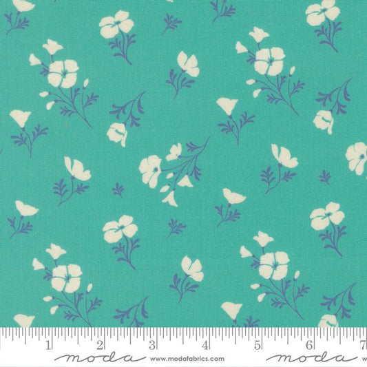 Cannon Beach by Crystal Manning for Moda Yardage Priced Per 18" (Half Yard) Blue and Aqua Florals Beachy