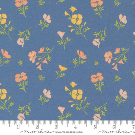 Cannon Beach by Crystal Manning for Moda Yardage Priced Per 18" (Half Yard) Blue and Aqua Florals Beachy