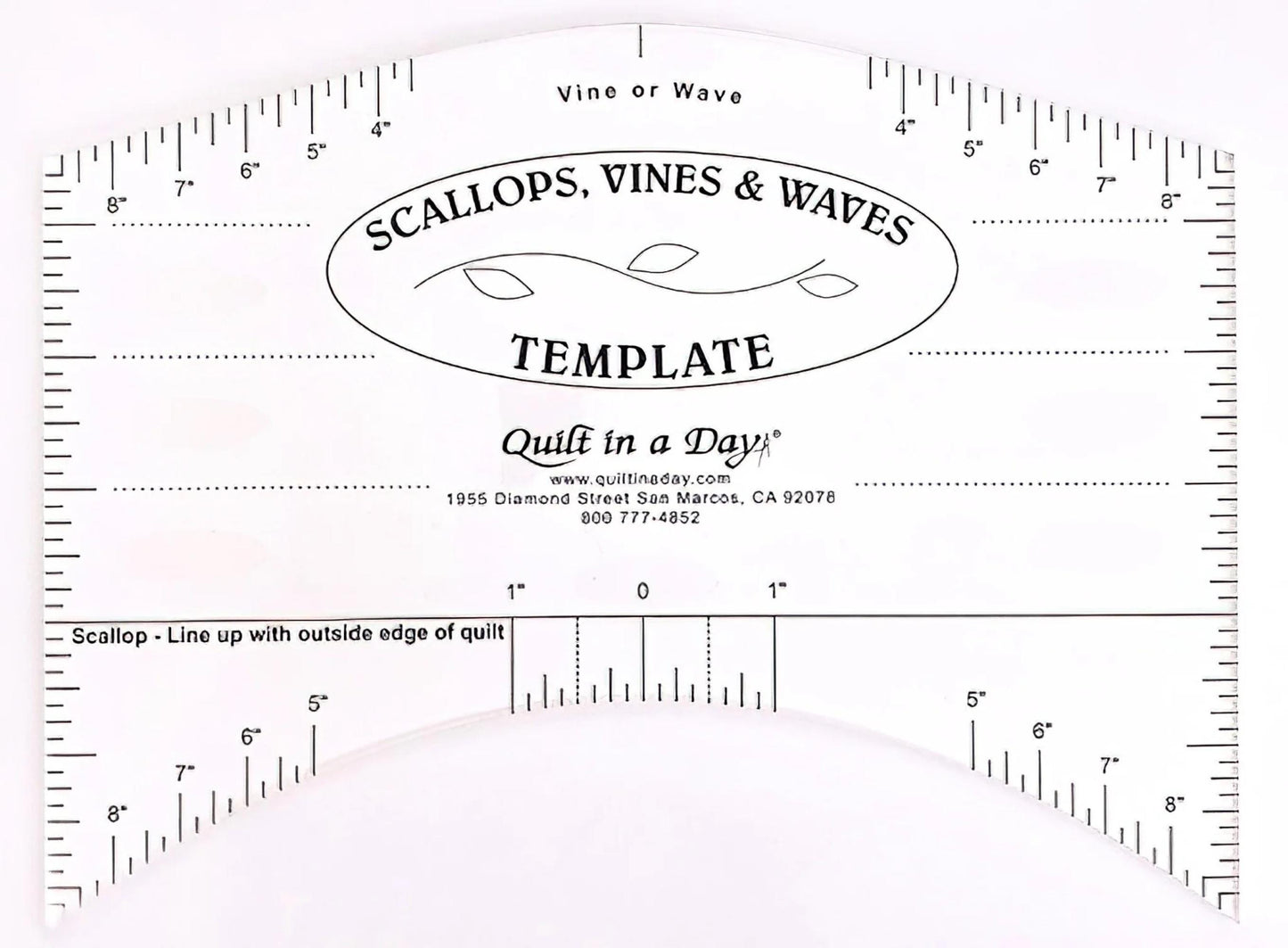 Scalloped Border Cutter Scallops, Vines and Waves Template by Quilt in a Day, Instructions Included Eleanor Burns Draw Vines for Applique'