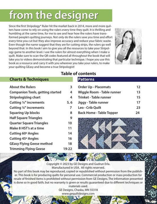 Master Your Stripology Rulers Quilt Book - Guidebook and 6 Patterns Using Stripology Rulers - GE Designs