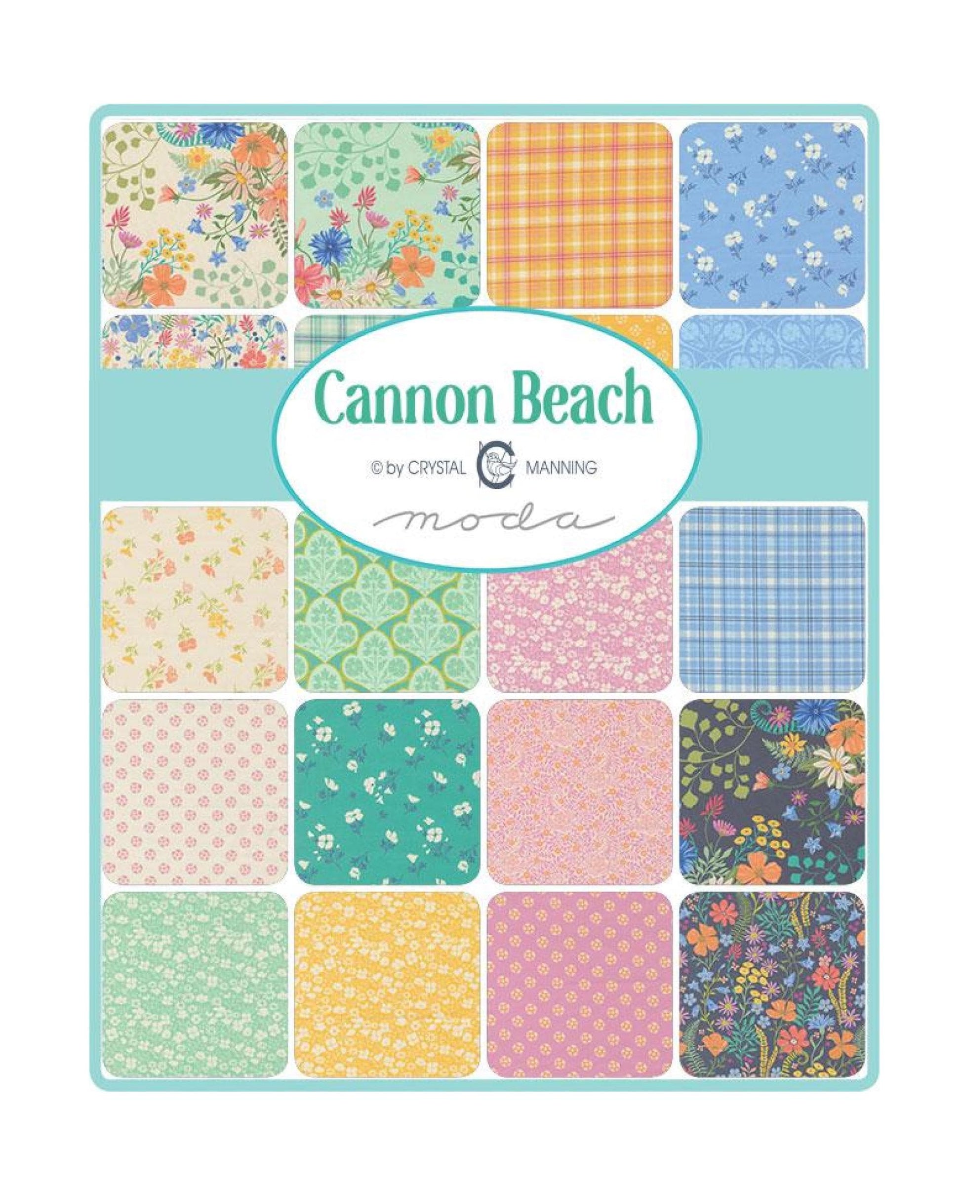 Cannon Beach Charm Squares Botanical Seaside Prints by Crystal Manning for Moda Charm Pack Pacific Northwest Beach Prints
