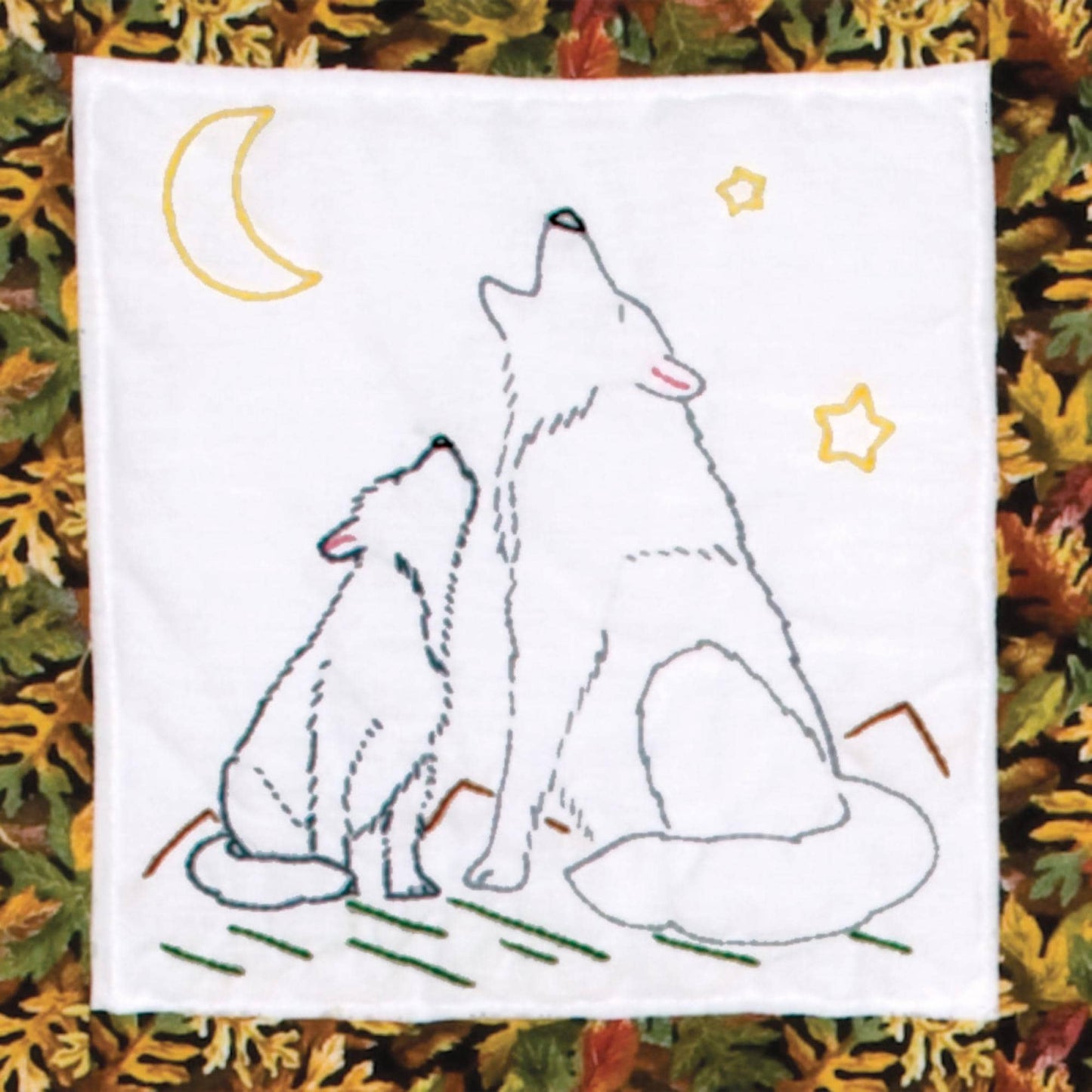 Wilderness Animals Pre-Printed Embroidery Lap Quilt Blocks - Jack Dempsey - 12 - 9" Quilt Blocks #737-884