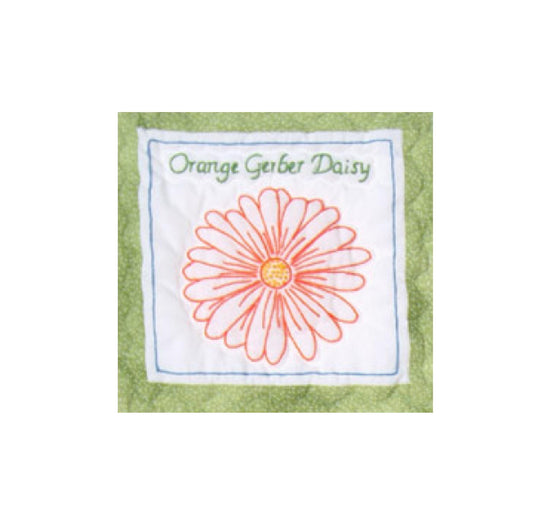 Flowers Themed Pre-Printed Embroidery Quilt Blocks Old Fashioned Flowers - Jack Dempsey - 12 - 9" Quilt Blocks #737-535