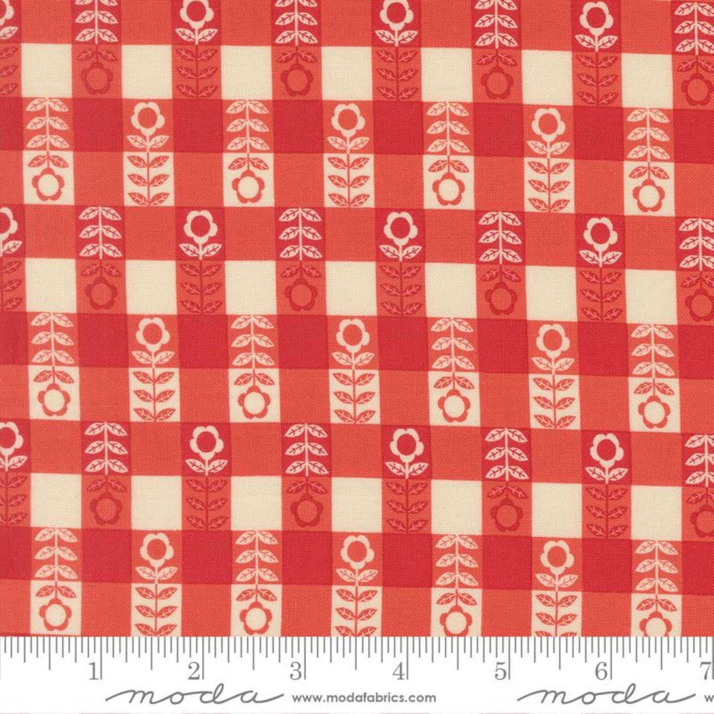 The Henhouse by Gingiber for Moda Yardage Priced Per 18" (Half Yard) Hens and Gingham Farm Chicken Fabrics 100% Cotton Quilting Cotton