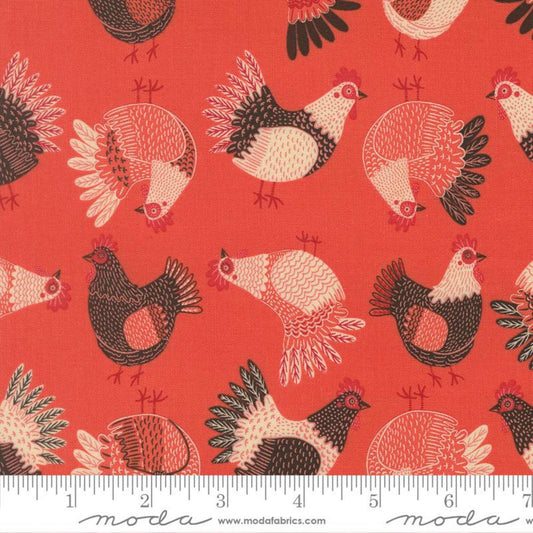 Charm Pack 5 inch squares The Henhouse by Gingiber for Moda Pre Cut Squares Chicken Fabrics 42 - 5 Inch Squares Whimsical Farmhouse Hens