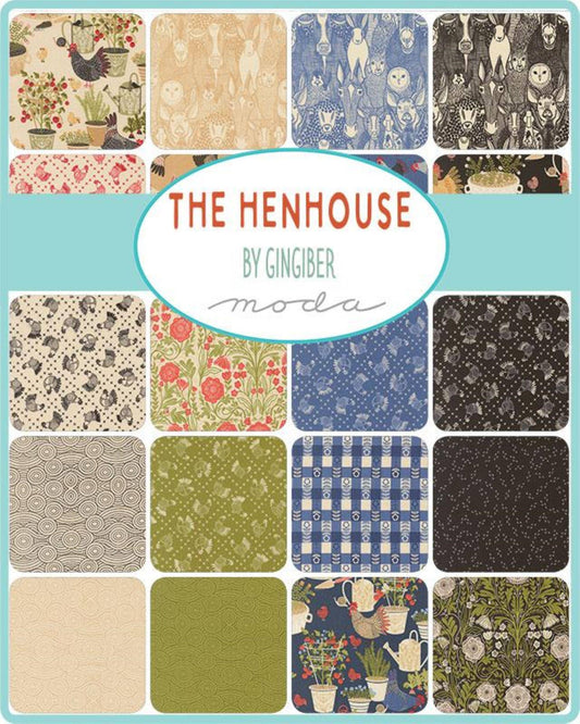 Charm Pack 5 inch squares The Henhouse by Gingiber for Moda Pre Cut Squares Chicken Fabrics 42 - 5 Inch Squares Whimsical Farmhouse Hens