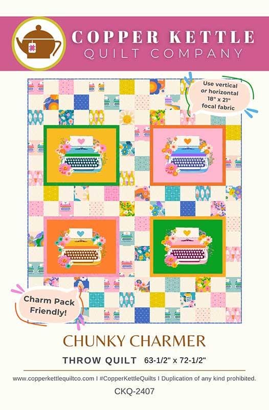 Chunky Charmer Pre Cut Quilt Kit Featuring The Henhouse by Gingiber for Moda Hens and Gingham Farm Chicken Fabrics Exactly as Pattern Shown