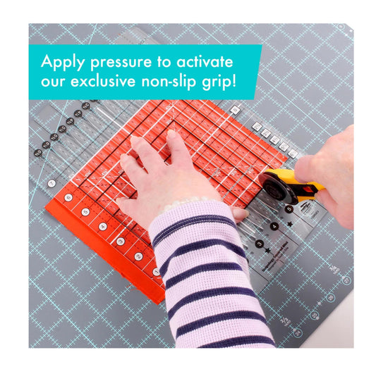 Stripology Mini Ruler by Gudrun Erla for Creative Grids Non Slip 8.5" x 12.5" With Cutting Slats for Accuracy Trim and Square Up