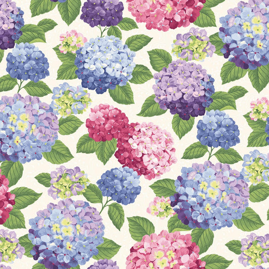 Hydrangeas in the Garden Purple Yardage Jennifer Bosworth for Riley Blake - Yardage Priced per 15-8" (by the half yard) Some Pearlized