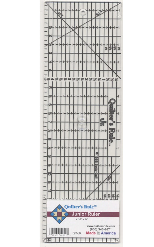 Quilter's Rule Quilting Ruler: Medium 4.5" x 14" Ruler USA gripper bottom and easy to pick up and read Junior Rule