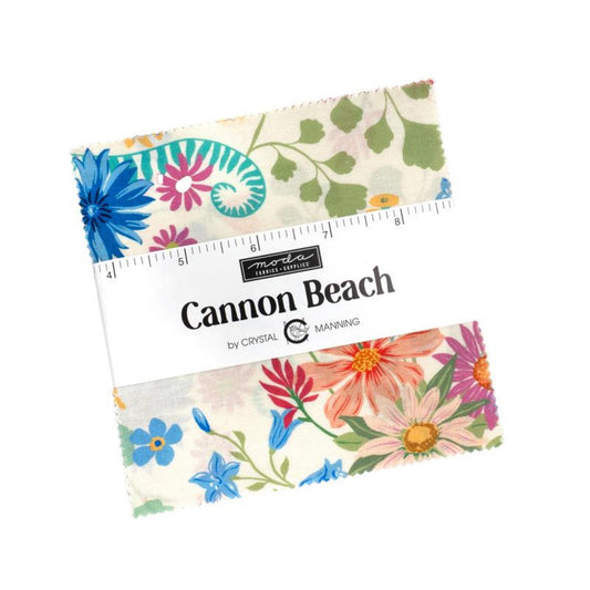 Cannon Beach Charm Squares Botanical Seaside Prints by Crystal Manning for Moda Charm Pack Pacific Northwest Beach Prints