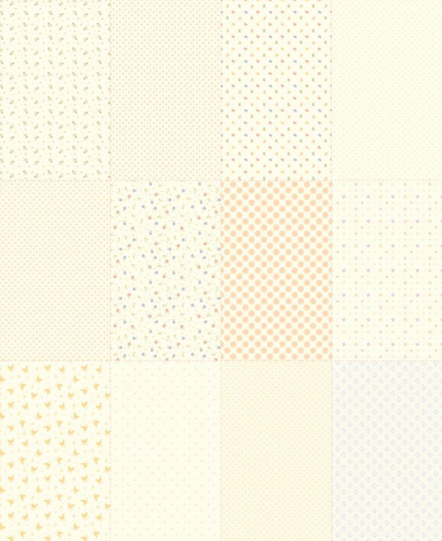 Pastel Prairie Fabric Yardage Priced by the Half Yard (Every 18") Pink Floral Quilt Block Panel Fabrics 100% Cotton Quilting Cotton