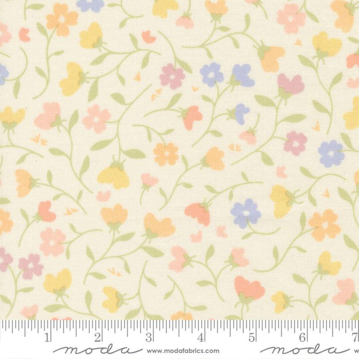 Pastel Prairie Fabric Yardage Priced by the Half Yard (Every 18") Pink Floral Quilt Block Panel Fabrics 100% Cotton Quilting Cotton