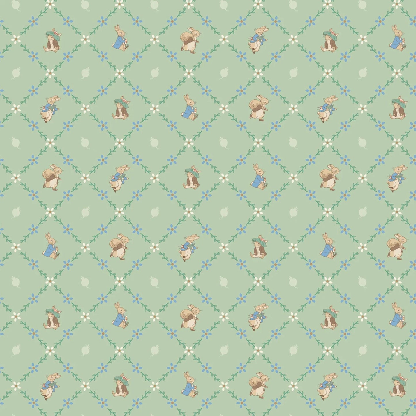 Peter Rabbit and Benjamin Bunny Licensed Fabric Yardage Per 18" (Priced by the Half Yard) Riley Blake Cotton Baby Boy Nursery Story Book