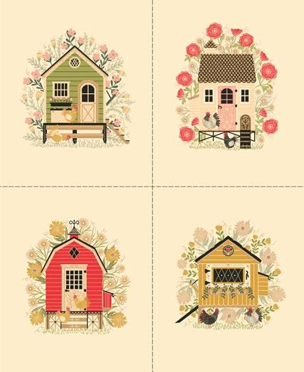 Chunky Charmer Pre Cut Quilt Kit Featuring The Henhouse by Gingiber for Moda Hens and Gingham Farm Chicken Fabrics Exactly as Pattern Shown