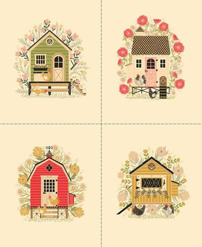 Chunky Charmer Pre Cut Quilt Kit Featuring The Henhouse by Gingiber for Moda Hens and Gingham Farm Chicken Fabrics Exactly as Pattern Shown