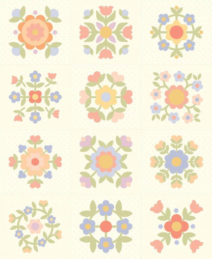 Bloom Crossing Pink and Floral Quilt Kit All Fabric for Top and Pattern Easy to make with Pre Printed Blocks by My Sew Quilty Life for Moda