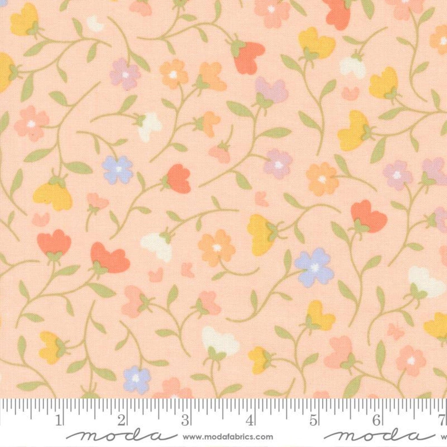 Pastel Prairie Fabric Yardage Priced by the Half Yard (Every 18") Pink Floral Quilt Block Panel Fabrics 100% Cotton Quilting Cotton